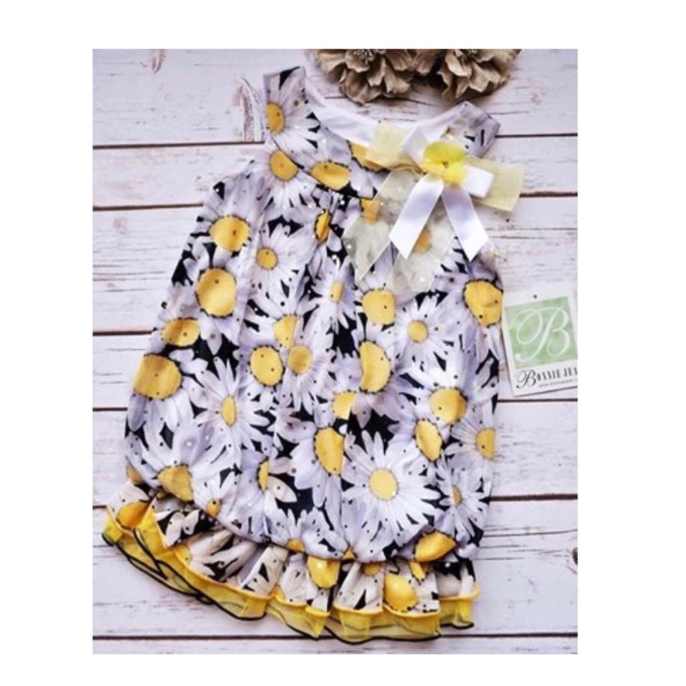 Bonnie Jean 2T Spring Floral Daisy Bubble Dress